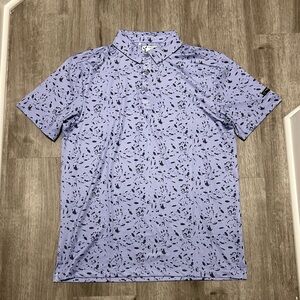 Yatta Golf men’s light purple w/‎ gray splatter design polo, size M